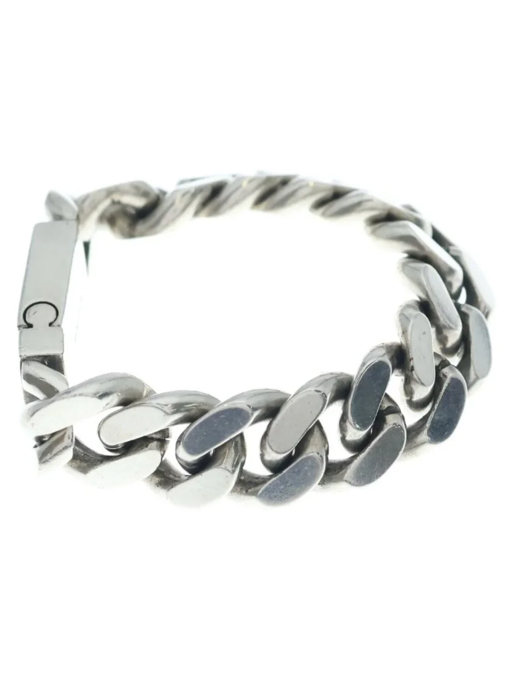 Saint Laurent Paris Chain Bracelet Silver Metal